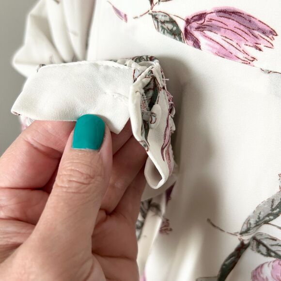 Lulus Let It Be White Floral Print Wrap Maxi Dress Size Small - Picture 7 of 8